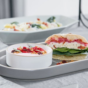 Plats à sauce en céramique émaillée blanche brillante de haute qualité petits bols stockés en usine vaisselle jetable en <span class=keywords><strong>porcelaine</strong></span> de qualité alimentaire - Product Image 4