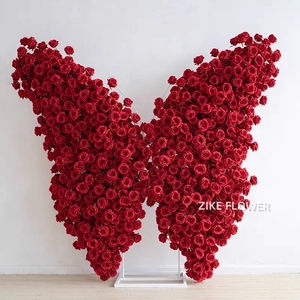 Articoli per San Valentino Centrotavola <span class=keywords><strong>con</strong></span> Fiori Rossi Rosa Farfalla Cuscino Composizione Floreale Bordeaux Decorazione per Matrimonio Sfondo - Product Image 3