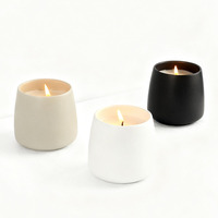 Pot à bougie en céramique mate minimaliste, logo personnalisé, récipient en céramique réutilisable pour diffuseurs de parfum d'intérieur, cadeaux quotidiens