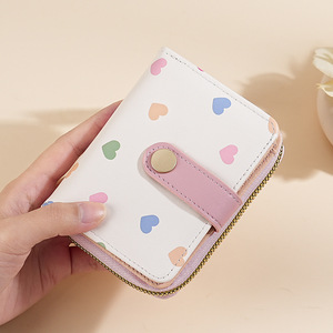 Cartera Pequeña con Diseño de Corazón Estilo Japonés para Estudiantes, Cartera Kawaii con Gato Rosa, Tarjetero con Múltiples Ranuras para Chicas - Product Image 6