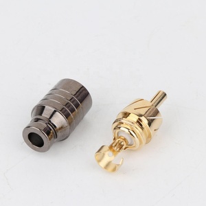 RASANTEK Connecteur audio <span class=keywords><strong>RCA</strong></span> plaqué or 5mm mâle <span class=keywords><strong>Double</strong></span> Lotus Wire Connectors Audio Video <span class=keywords><strong>RCA</strong></span> Male Connector for <span class=keywords><strong>RCA</strong></span> Cable - Product Image 3