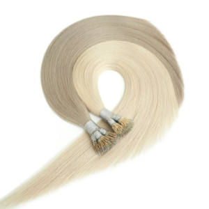 Оптовая продажа, изготовленные на заказ монгольские двухсторонние натуральные волосы Remy, выровненные кутикулы, европейские волосы Remy Nano Tip - Product Image 5