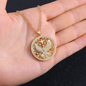 Collar con Colgante de Cruz de Águila Guardián Más Vendido para Hombre y Mujer, Joyería Chapada en Oro de 18K con Incrustaciones de Circonita - Product Image 4