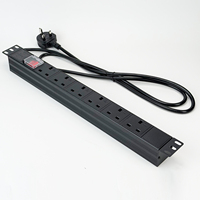 Bloc d'alimentation multiprises (PDU) 10A à 4 prises, standard britannique, en aluminium, montable en rack, avec interrupteurs