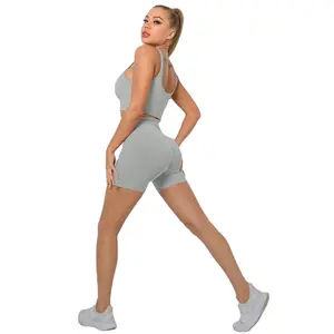 Abbigliamento Fitness di alta qualità per allenamento in palestra ragazze Activewear Mujer Crop Top Activewear e pantaloncini per le donne