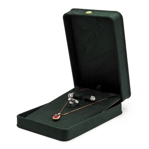 新スタイルジュエリーピンクグリーングレーパッケージスエードジュエリーボックスグリーンジュエリー収納ボックス - Product Image 1