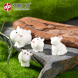 Miniature Resin Sheep Figurine 3D Cute <b>Animal</b> Decor Desktop Car Accessory - Product Image 2