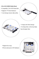 External Hard Drive Enclosure for 2.5-inch SATA Drives with Plastic Mobile Rack and Locking Tray