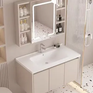 Samiyah alüminyum tüm satış Modern banyo mobilyaları büyük depolama yüzer Vanity lavabo banyo dolapları için otel