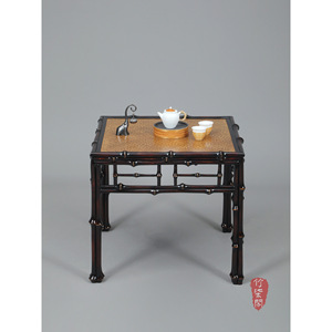 Bamboo Square Tea Table Chinese Style Wood Top Restaurant Furniture Low Table - Product Image 2