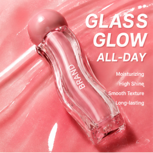 2.5ml Mirror Shine Long Lasting <b>wave</b> lip gloss tube with spherical pink <b>cap</b> for Party Makeup wholesale Custom Logo - Product Image 5