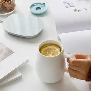 Isıtıcı Mat mutfak aksesuarları yerçekimi sensörü pedi stokta 55 derece elektrikli bardak kupa tepsi süt çay kahve içecek isıtıcı