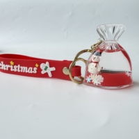 Porte-clés personnalisé en forme de poupée de Père Noël, rempli d'huile, avec diverses formes de contournement, souvenir de fête de Noël
