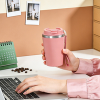 Mug à café personnalisé avec logo, 12 oz / 380 ml, gravure laser extérieure, coque en plastique PP, intérieur en acier inoxydable, compatible lave-vaisselle