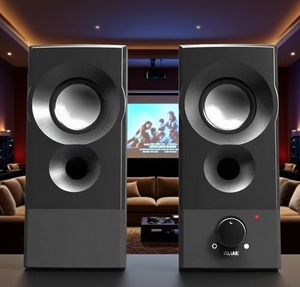 OEM网上购物批发家用电源音频系统台式电脑游戏USB和AUX小型2.0数字扬声器 - Product Image 1