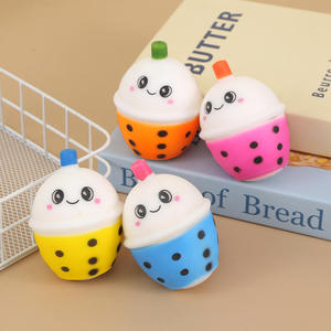 TikTok Same Style Polka Dot Design TPR Imitation Pearl Milk Tea Cup Stress Relief Squeeze Toy Unisex Children's <b>Hand</b> Gift - Product Image 2