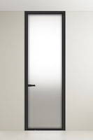 Porte de salle de bain en aluminium de qualité commerciale, verre trempé de 8 mm avec ensemble de serrures minimalistes OPK pour commande en gros pour entrepreneurs
