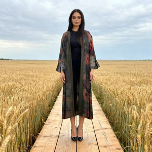 Nouvelle robe Abaya en polyester uni, design tendance, pour femmes musulmanes, style modeste, fournisseur en gros - Product Image 1