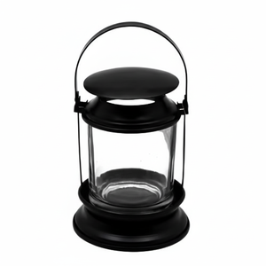 Porte-bougie rond en verre à cadre noir Pièce maîtresse de table de mariage tendance pour la décoration de la maison ouragans nouveau style - Product Image 1