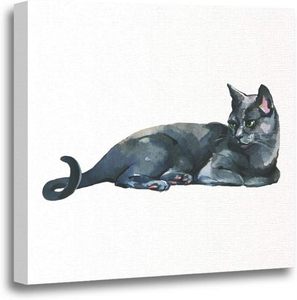<span class=keywords><strong>Russe</strong></span> bleu chat mur Art impression <span class=keywords><strong>aquarelle</strong></span> Pet Portrait pour les amoureux des animaux décor à la maison toile mur Arts pour les propriétaires de chats - Product Image 1