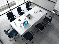 Fournisseurs de bureaux modulaires pour salles de conférence, bureaux industriels, meubles blancs, grands et petits, table de réunion pour 8 personnes
