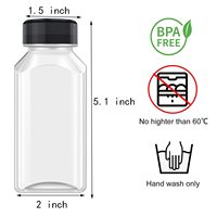 Bouteille plate française en PET vide de 1oz, 2oz, 6oz, 8oz, 10oz, 12oz, 16oz pour jus, boissons froides, avec bouchon à vis et sérigraphie