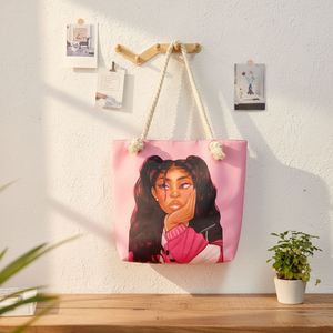 African Girls <b>Canvas</b> <b>Tote</b> Bags Large Capacity <b>Canvas</b> Shopping Bag Outdoor Travel Storage <b>Canvas</b> Handbag - Product Image 6