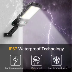 COB户外安全发光二极管路灯3模式防水PIR运动传感器智能ABS灯体IP65太阳能墙遥控器 - Product Image 3