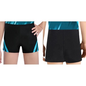 Shorts de Baile de Cintura Alta para Niñas, con Rayas Curvas, de Nailon y Spandex, para Gimnasia, Animación y Deportes, Conjunto de 2 Piezas Personalizado - Product Image 3