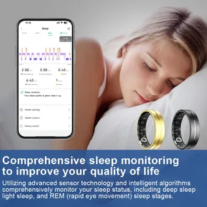 Étui de chargement pour bague connectée de suivi de santé et de sommeil, moniteur de fréquence cardiaque et d'oxygène sanguin avec plusieurs modes et étui de chargement - Product Image 3