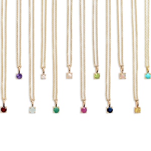 Stock Stainless Steel DIY Basic Loose <b>Chain</b> 12 Birthstone Pendant Necklace 18K Gold Color Protection Vacuum Electroplating - Product Image 1