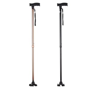 Factory Wholesale Aluminum Safety Adjustable Height Walking Stick Crutch for Elderly - Product Image 1