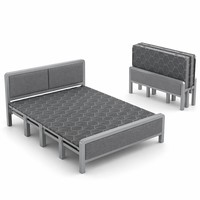 Lit pliant compact moderne noir en métal renforcé, idéal pour la maison ou le bureau, directement de l'usine