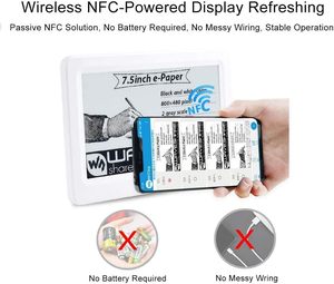 AIsmartlink Waveshare Écran E-Paper Passif 7,5 pouces Alimenté par NFC V2 Noir/Blanc Écran E-Ink Vente Chaude - Product Image 2