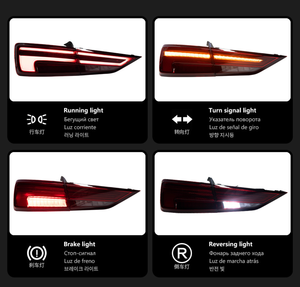 Luci Posteriori a <span class=keywords><strong>LED</strong></span> Rosse per <span class=keywords><strong>Audi</strong></span> <span class=keywords><strong>A3</strong></span> 2013-2016, Plug+Play, E-Mark, Indicatori di Direzione Dinamici, Freno e Retromarcia, Nuovi Accessori Aggiornati - Product Image 2