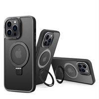 Weview 2 In1 Porte-anneau magnétique dur en métal pour IPhpne 12 13 14 Pro Max Cover