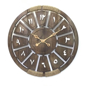 Horloge murale rétro Antique, chiffres arabes et américains en bois, artisanat Vintage 24 pouces, 1 pièce