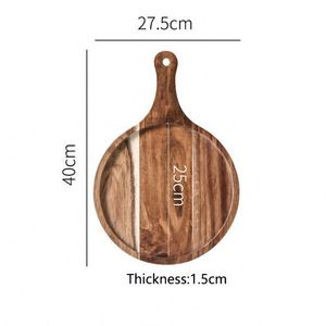 Bandeja Redonda Personalizable con Logotipo, Pala para Pizza de Madera con Asa - Product Image 3