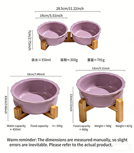 Bol en céramique pour chat et chien, anti-déversement, double support pour eau et nourriture - Product Image 4
