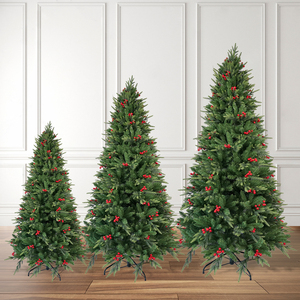 Sapin de Noël artificiel pliable en PE/PVC de haute qualité avec lumières chaudes économes en énergie pour le salon - Product Image 6