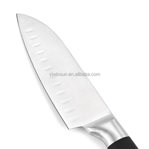 Couteau de <span class=keywords><strong>cuisine</strong></span> classique Santoku Cleaver de 5 pouces <span class=keywords><strong>lame</strong></span> en acier inoxydable tranchante avec outil de coupe à poignée creuse jetable à poignée souple - Product Image 3