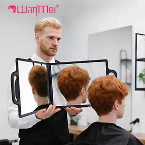 Marca Wanmei, venta al por mayor, espejo de peluquería cuadrado portátil de 180 °, espejo de peluquería de <span class=keywords><strong>2</strong></span> vías, espejo de maquillaje plegable para corte de pelo - Product Image 3