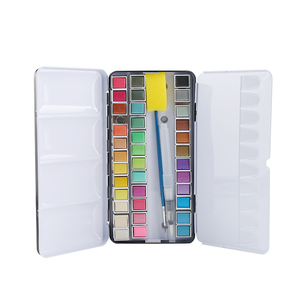 Custom artisti di qualità 12 24 36 metallizzato solido colore dell'<span class=keywords><strong>acqua</strong></span> Set di acquerello perlescente portatile <span class=keywords><strong>In</strong></span> scatola di latta - Product Image 4
