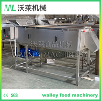 Industriële continue gemotoriseerde roestvrijstalen was- en schilmachine voor fruit, groenten, maïs, zoete aardappel, taro en kiwi (aanbieding)