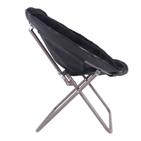 Fauteuil lune pliant avec repose-pieds, chaise soucoupe rembourrée, chaise de lecture portable et confortable pour chambre à coucher, salon, dortoir, extérieur