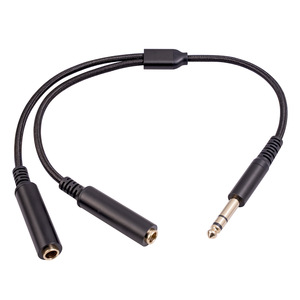 Chất lượng cao Nylon bện 1m âm thanh cáp đồng trục DC 3.5mm stereo AUX <span class=keywords><strong>Splitter</strong></span> cho mic video Loa tai nghe nhà máy giá - Product Image 4