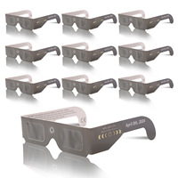 Vente en gros de lunettes d'éclipse solaire Kingvision 2024, modèle 112101, design personnalisé, monture intégrale, verres miroir, monture PC+Papier, unisexe