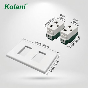 เต้ารับแบบฝังผนัง Kolani 16A 250V แบบแนวนอน 3 ขา ขนาดเล็ก 2 ช่อง พร้อมแผงพีซีสีขาว และฝาครอบนิรภัยป้องกันเด็ก - Product Image 2