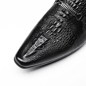 Mocasines de Cuero Genuino para Hombre con Suela Gruesa, Brillantes Metálicos, con Cordones, Impermeables, para Negocios Casuales de Otoño, con Aumento de Altura - Product Image 4
