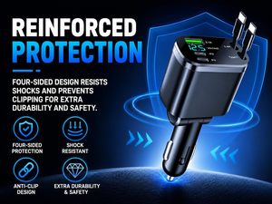 สายชาร์จแบบพับเก็บได้ Type C PD 2A ชาร์จเร็วในรถยนต์ พร้อมไฟ Ambient Light ลายท้องฟ้าเต็มดาว สำหรับมือถือ - Product Image 3